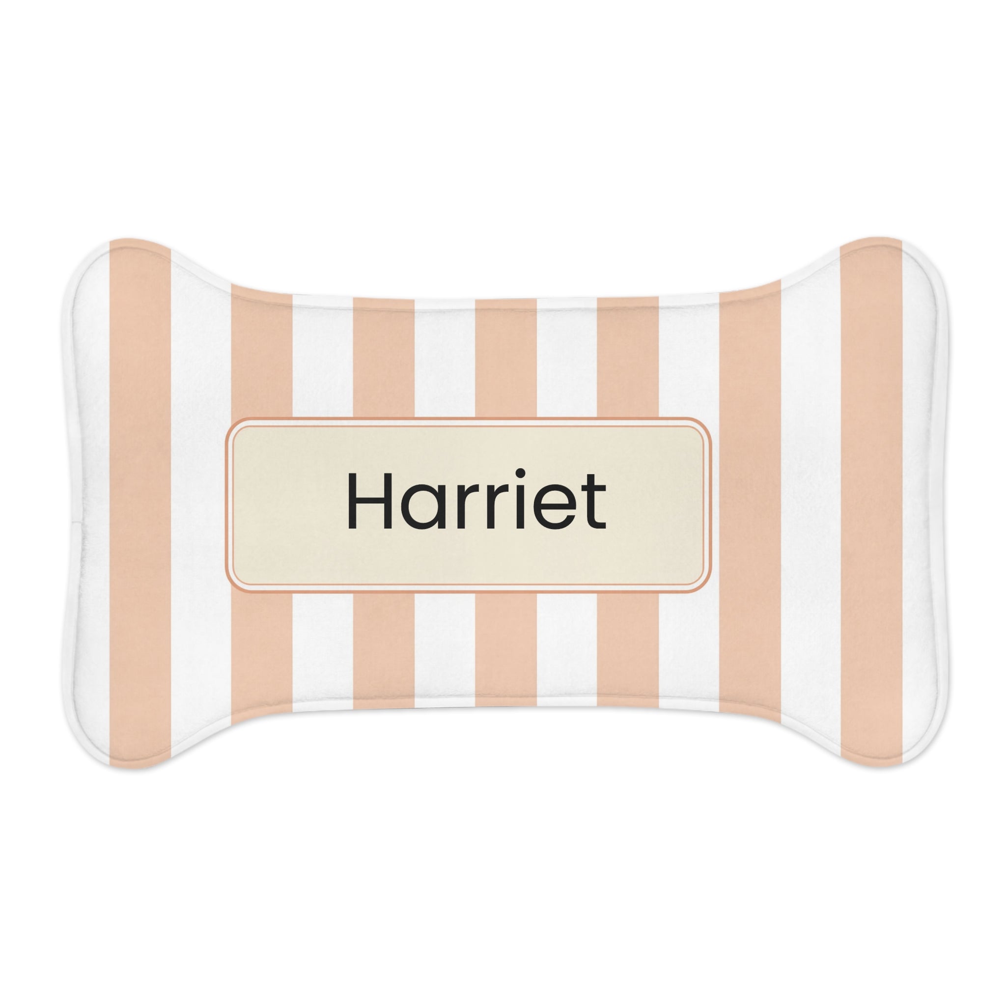Peachy Personalized Striped Pet Feeding Mat
