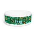Green Ceramic Dog/Cat Food and Water Bowl