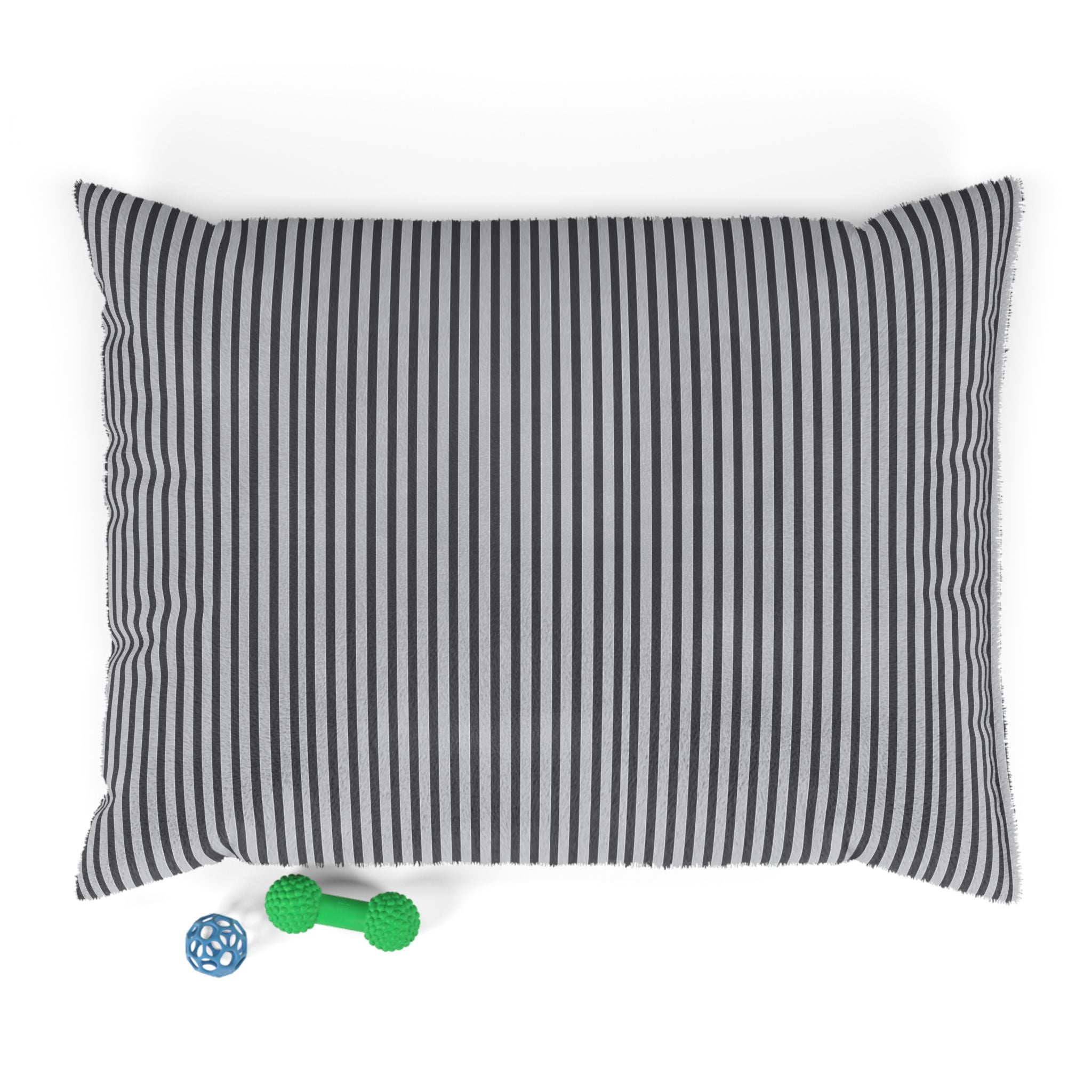 Charcoal Striped Plush Pet Bed