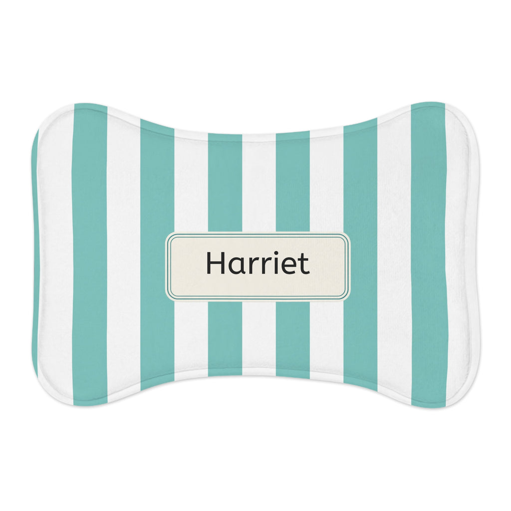 Personalized Teal Pet Food Mat