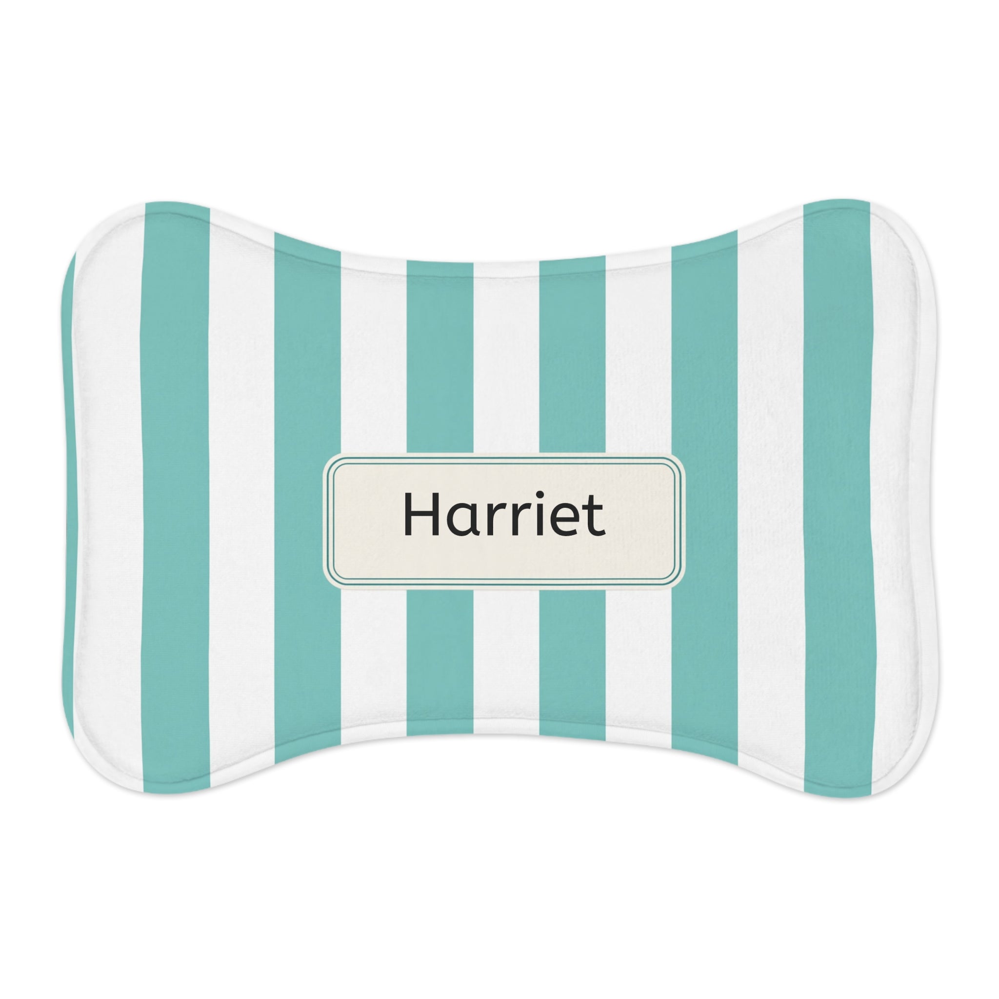 Personalized Teal Pet Food Mat