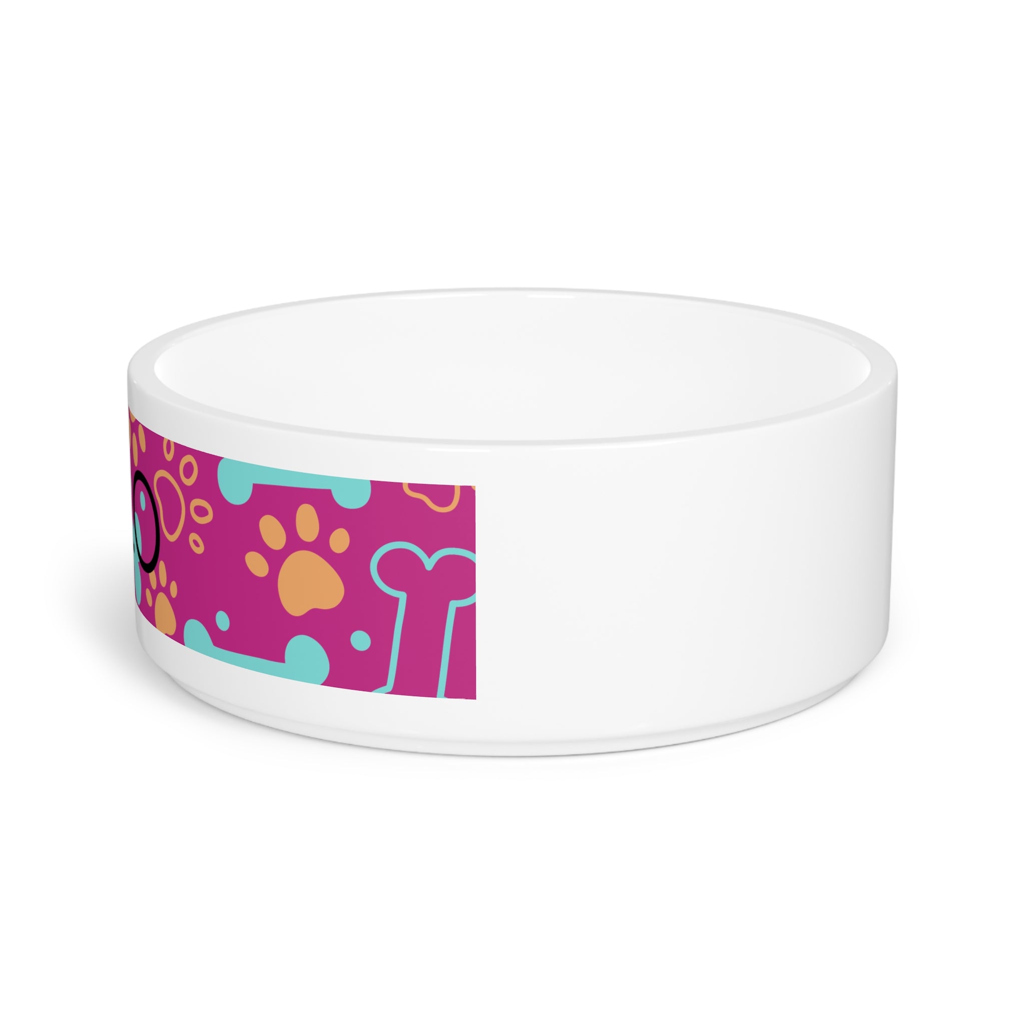 Pink Ceramic Dog/Cat Food and Water Bowl - Custom Name / Personalized