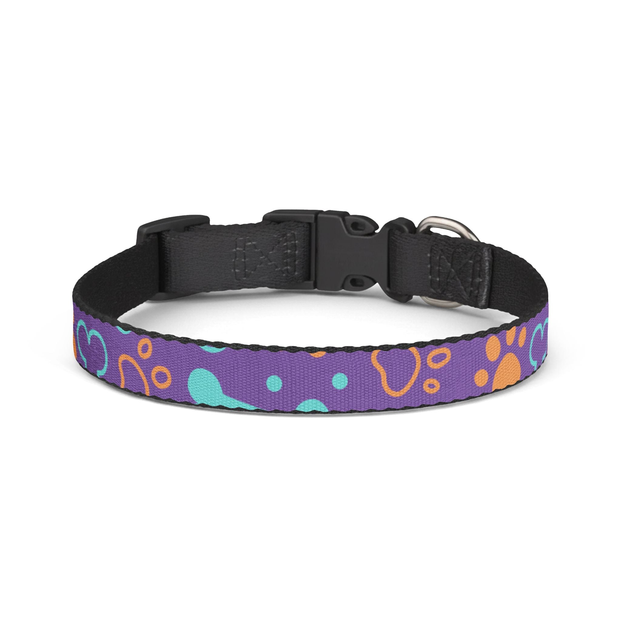 Purple Paw-Print Clip-On Pet Collar