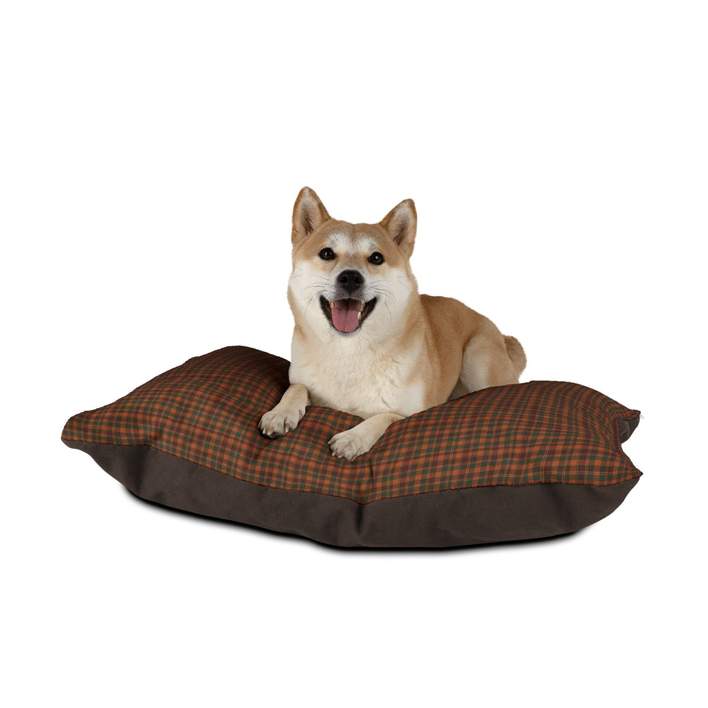 Amber Plaid Plush Pet Bed