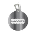 Personalized Grey Striped Pet Tag – Custom Name ID Collar Charm