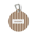 Personalized Brown Striped Pet Tag — Custom Name & Phone ID Tag