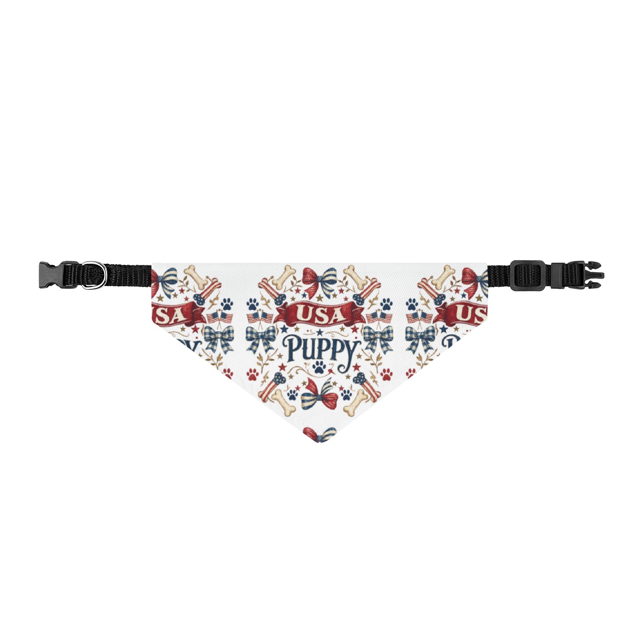 Patriotic USA Puppy Clip-On Bandana