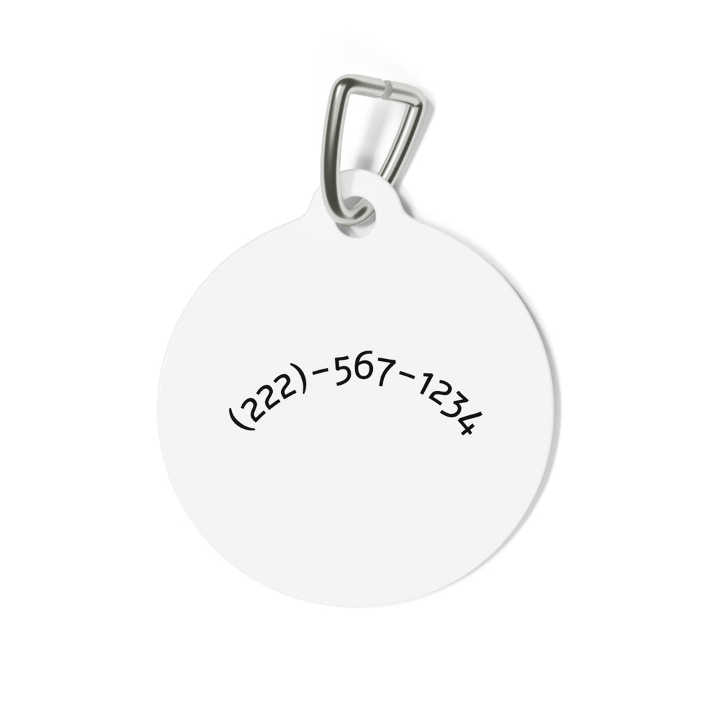 Personalized Pink Striped Pet Tag — Custom Name & Phone ID