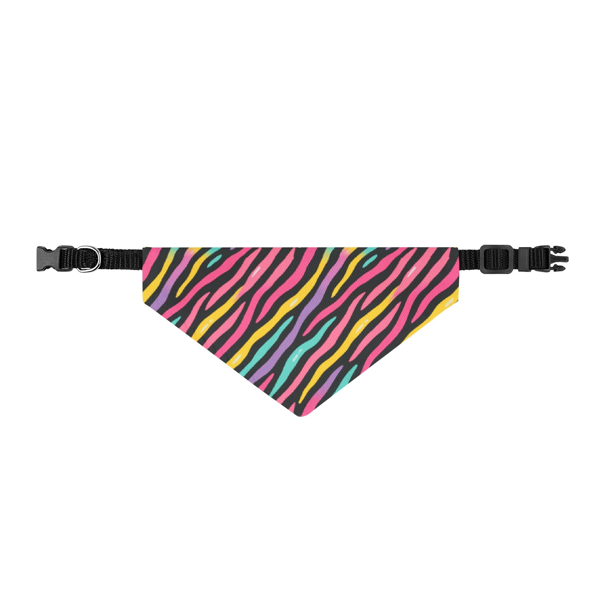 Colorful Neon Zebra Print Pet Bandana