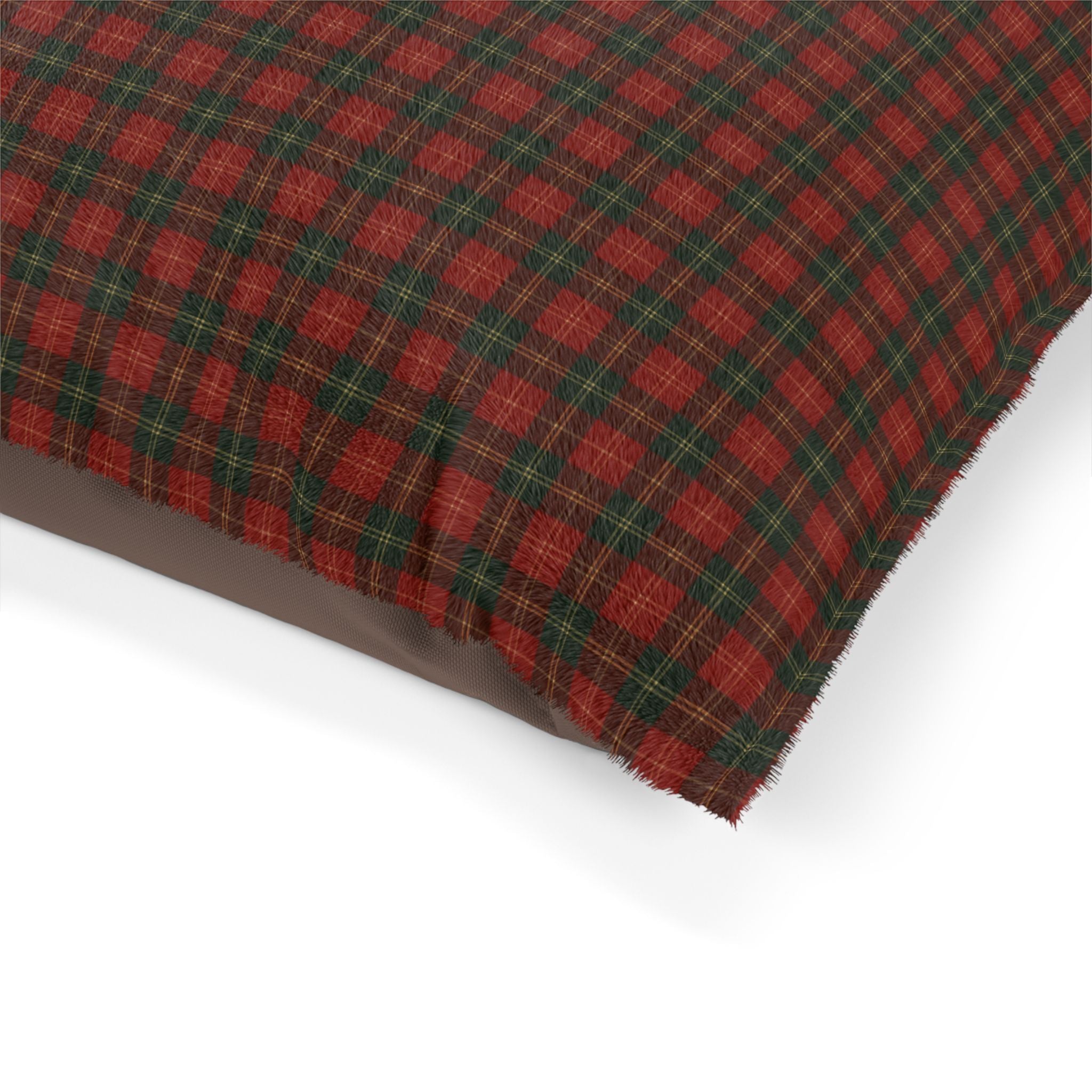 Crimson Cloud Comfort Plaid Pet Bed