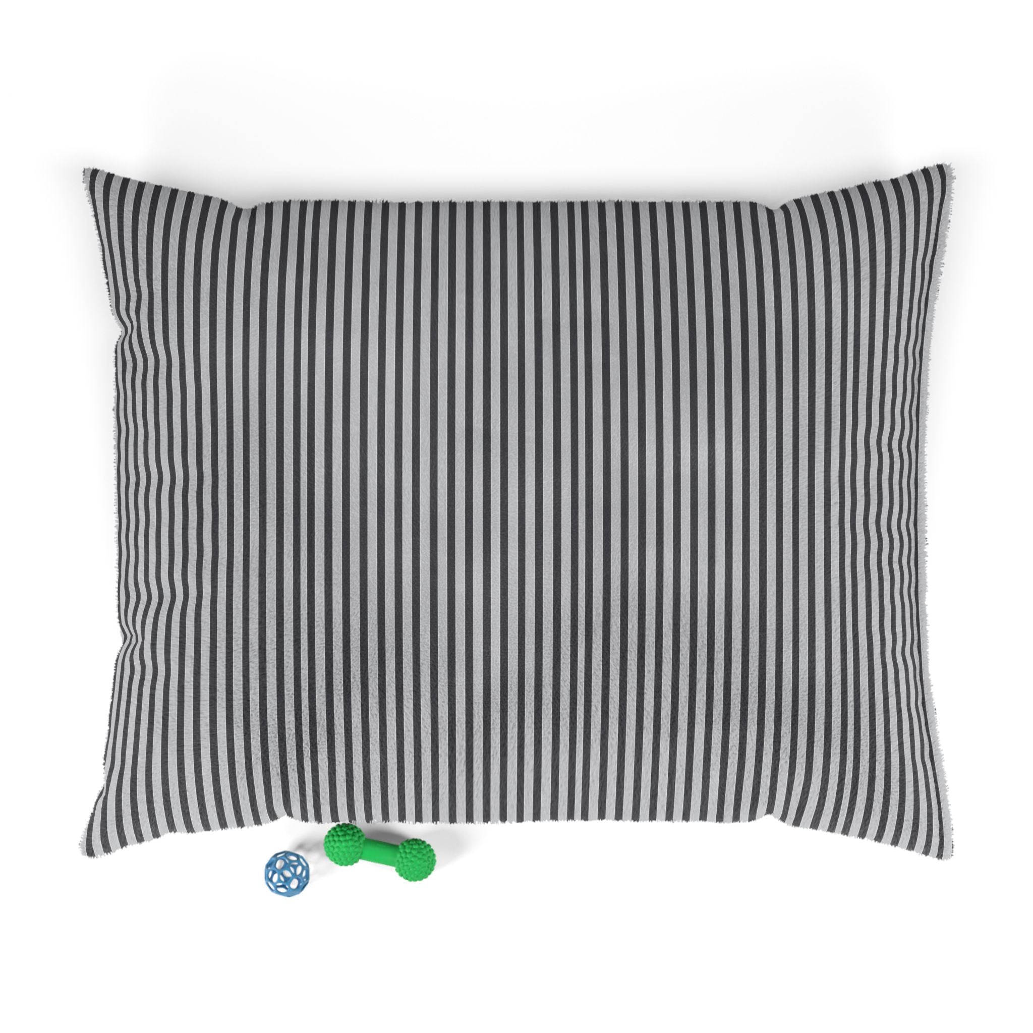 Charcoal Striped Plush Pet Bed
