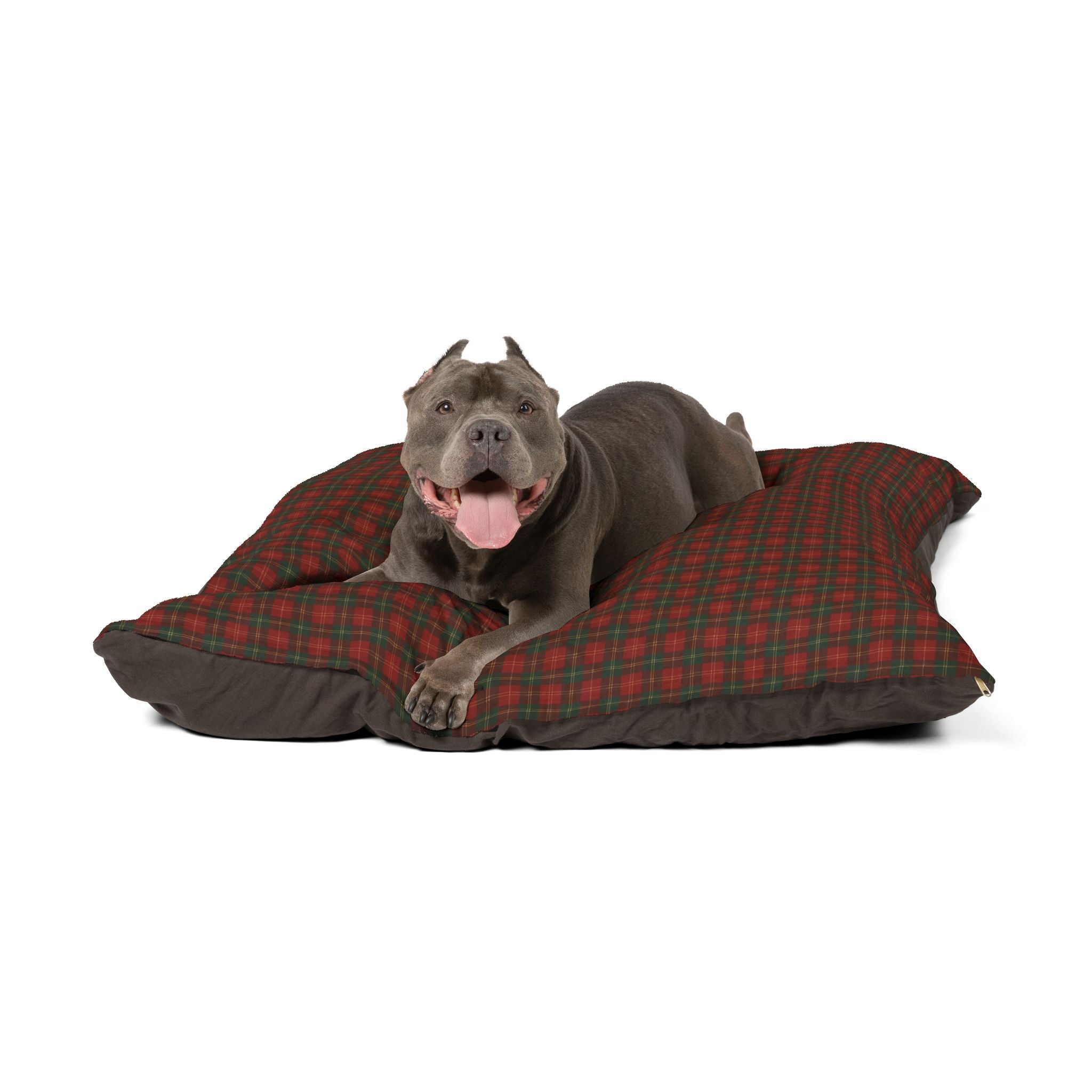 Crimson Cloud Comfort Plaid Pet Bed