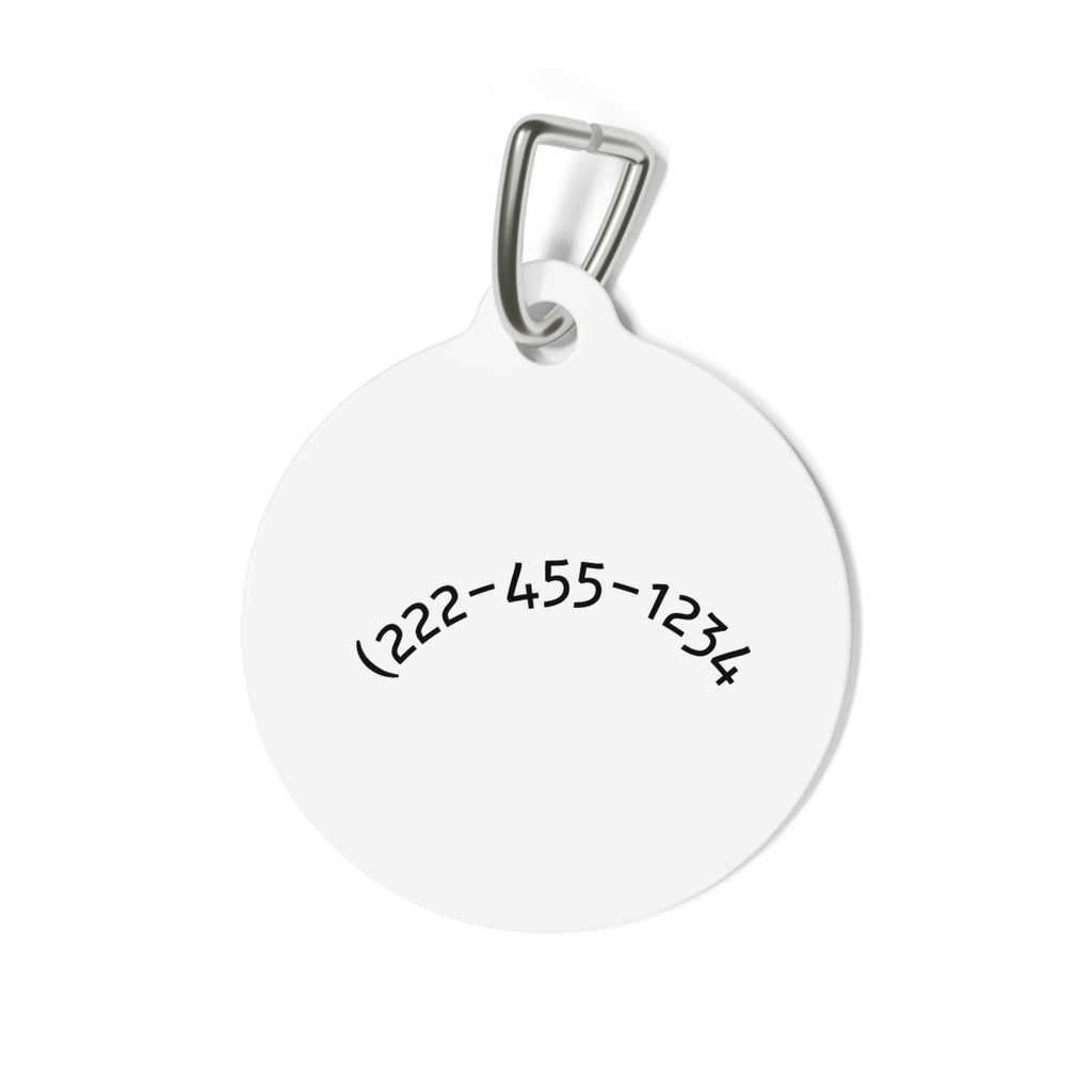 Blue Striped Personalized Pet ID Tag — Custom Name & Phone Number