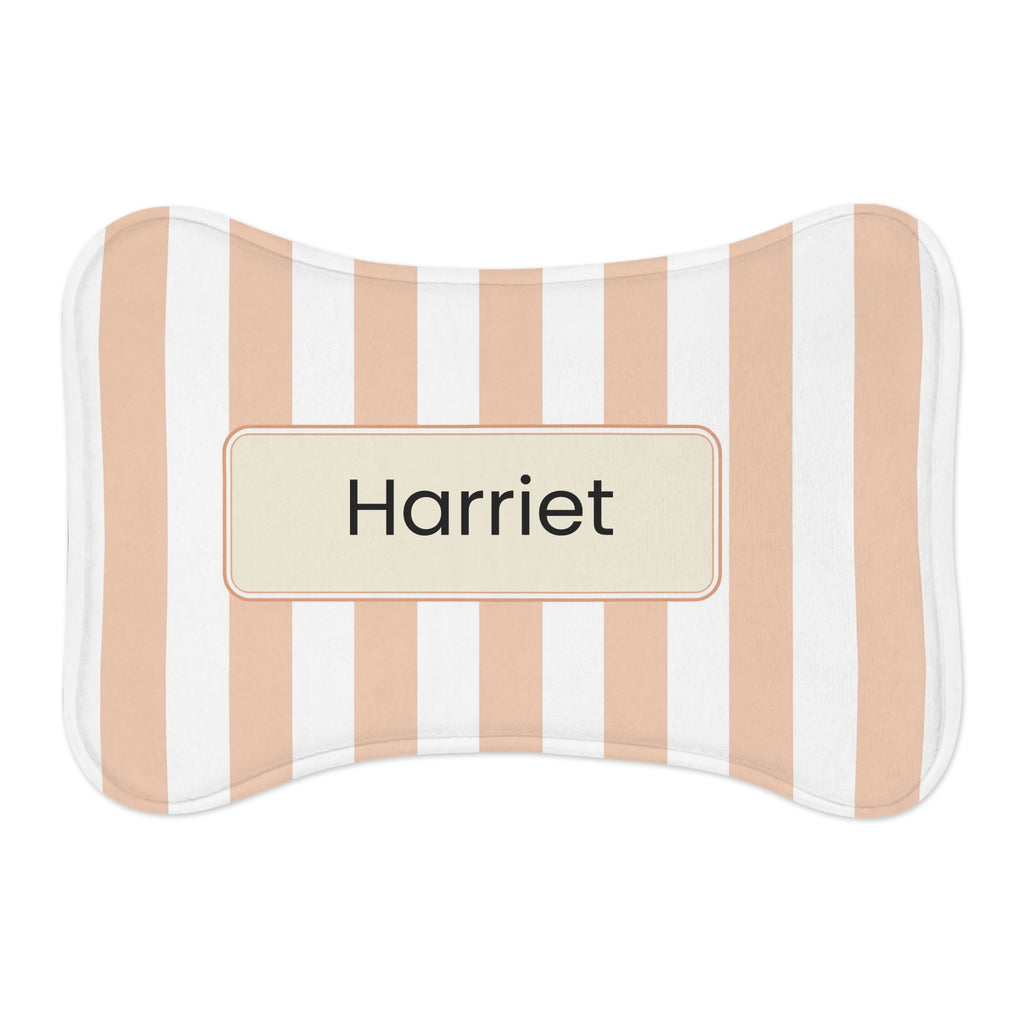 Peachy Personalized Striped Pet Feeding Mat