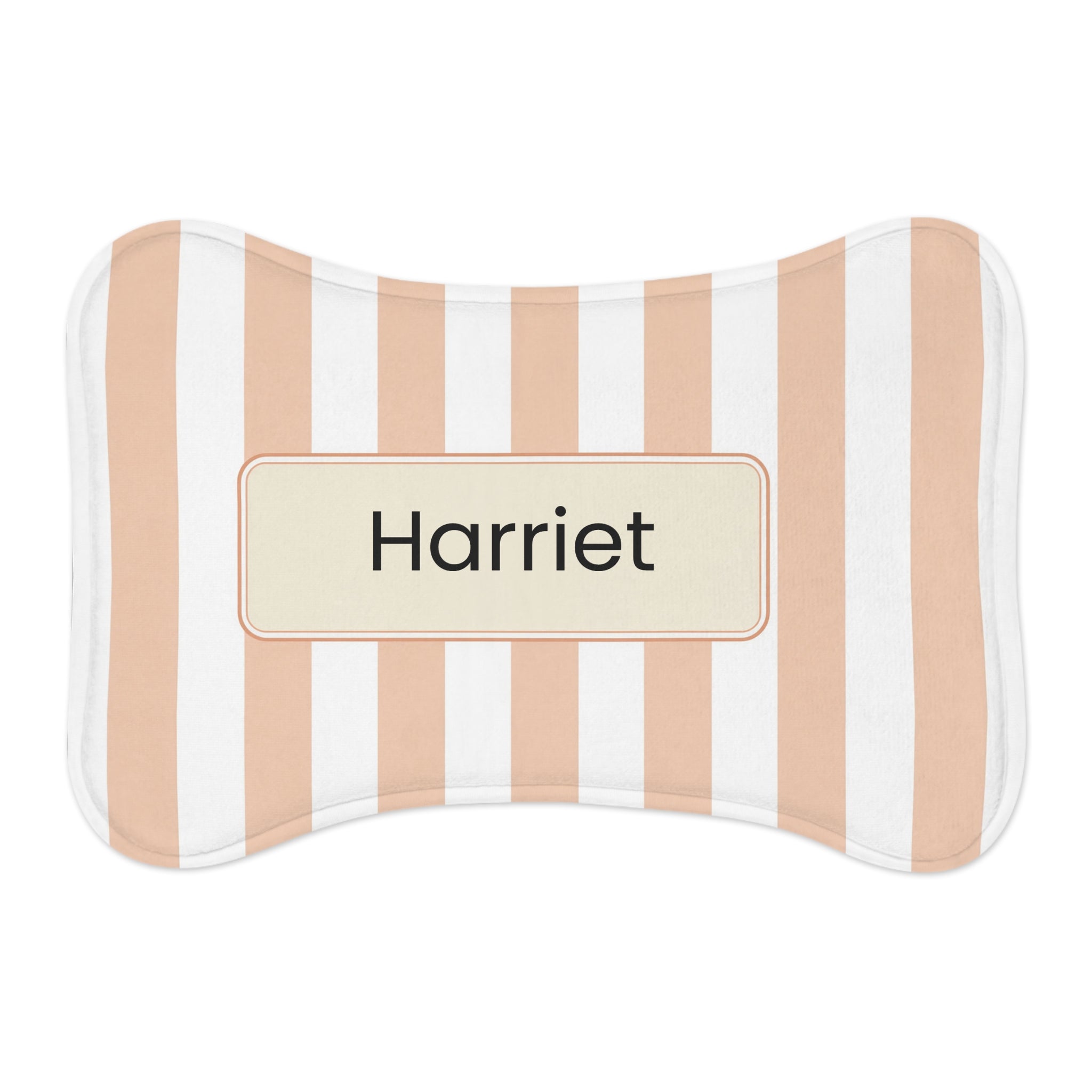 Peachy Personalized Striped Pet Feeding Mat