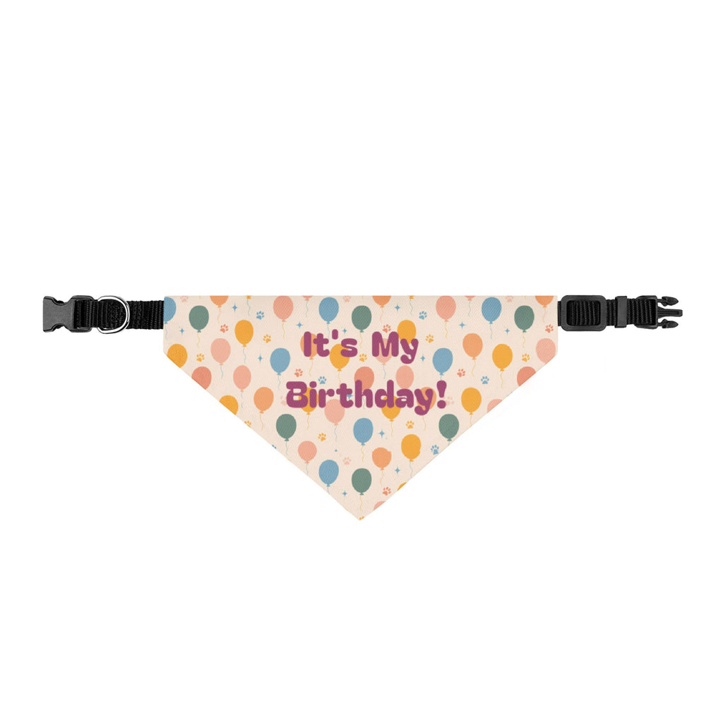 "It's My Birthday!" Balloon Print Clip-On Pet Bandana