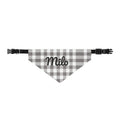 Personalized Gray Buffalo Plaid Clip-On Pet Bandana