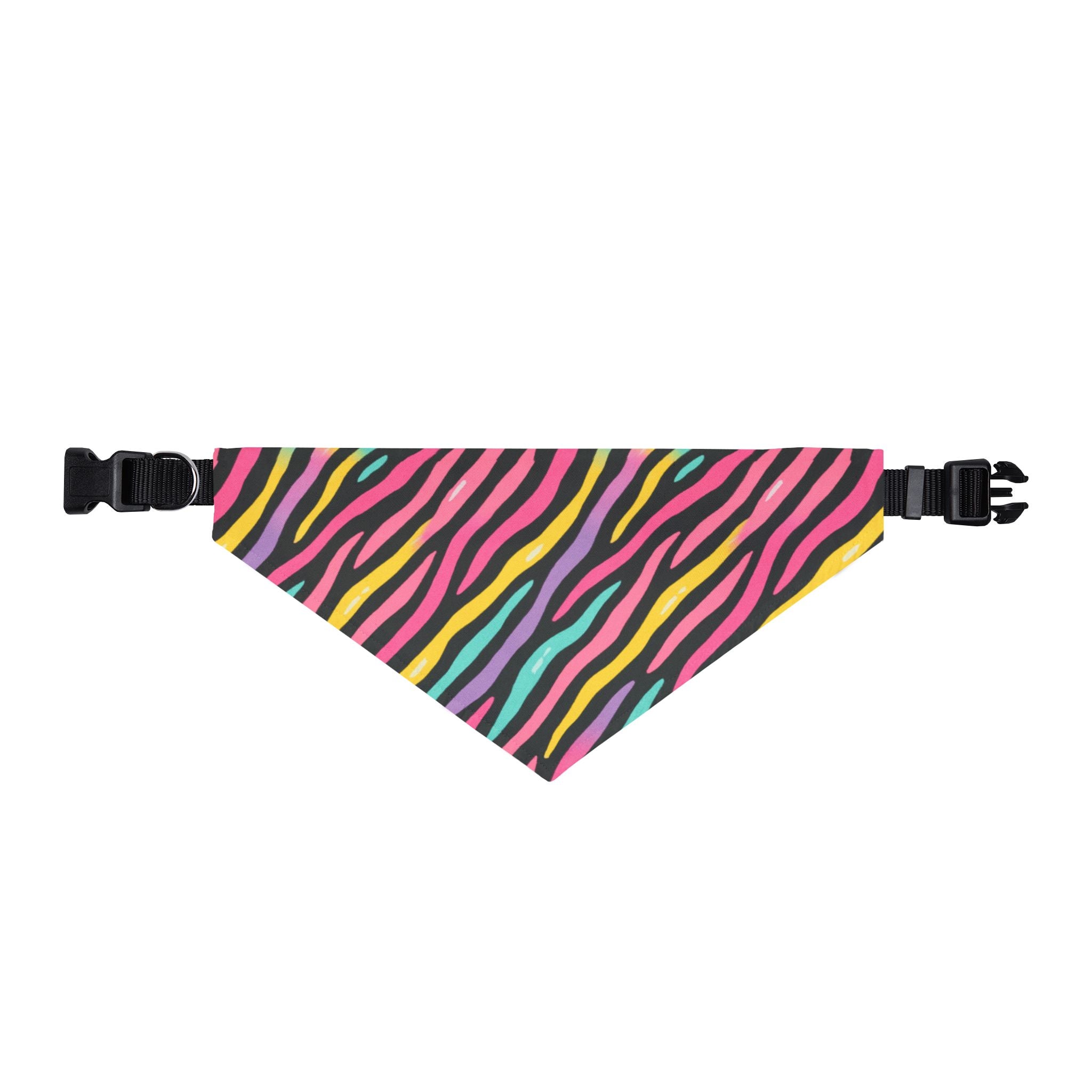 Colorful Neon Zebra Print Pet Bandana