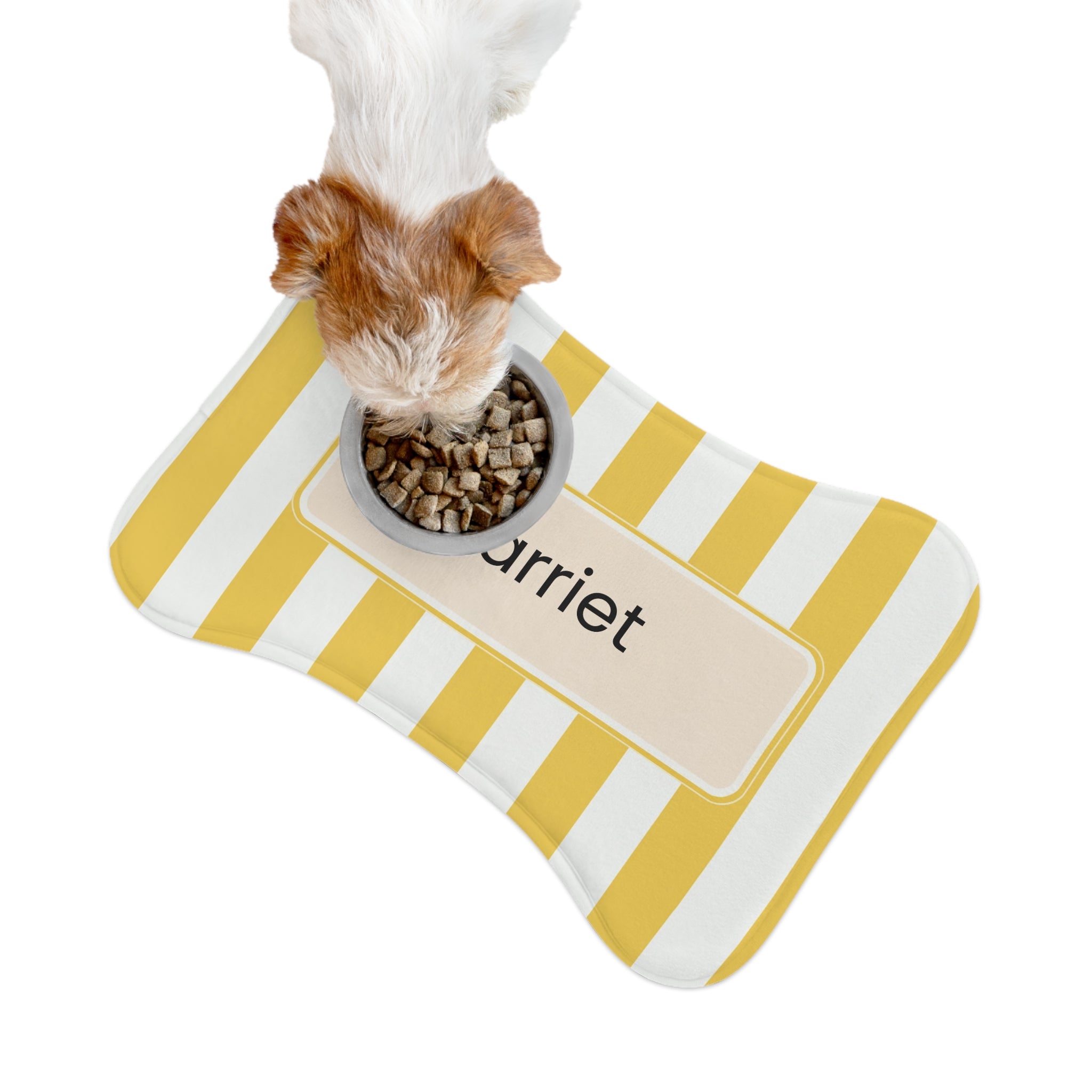 Yellow Personalized Pet Food Mat