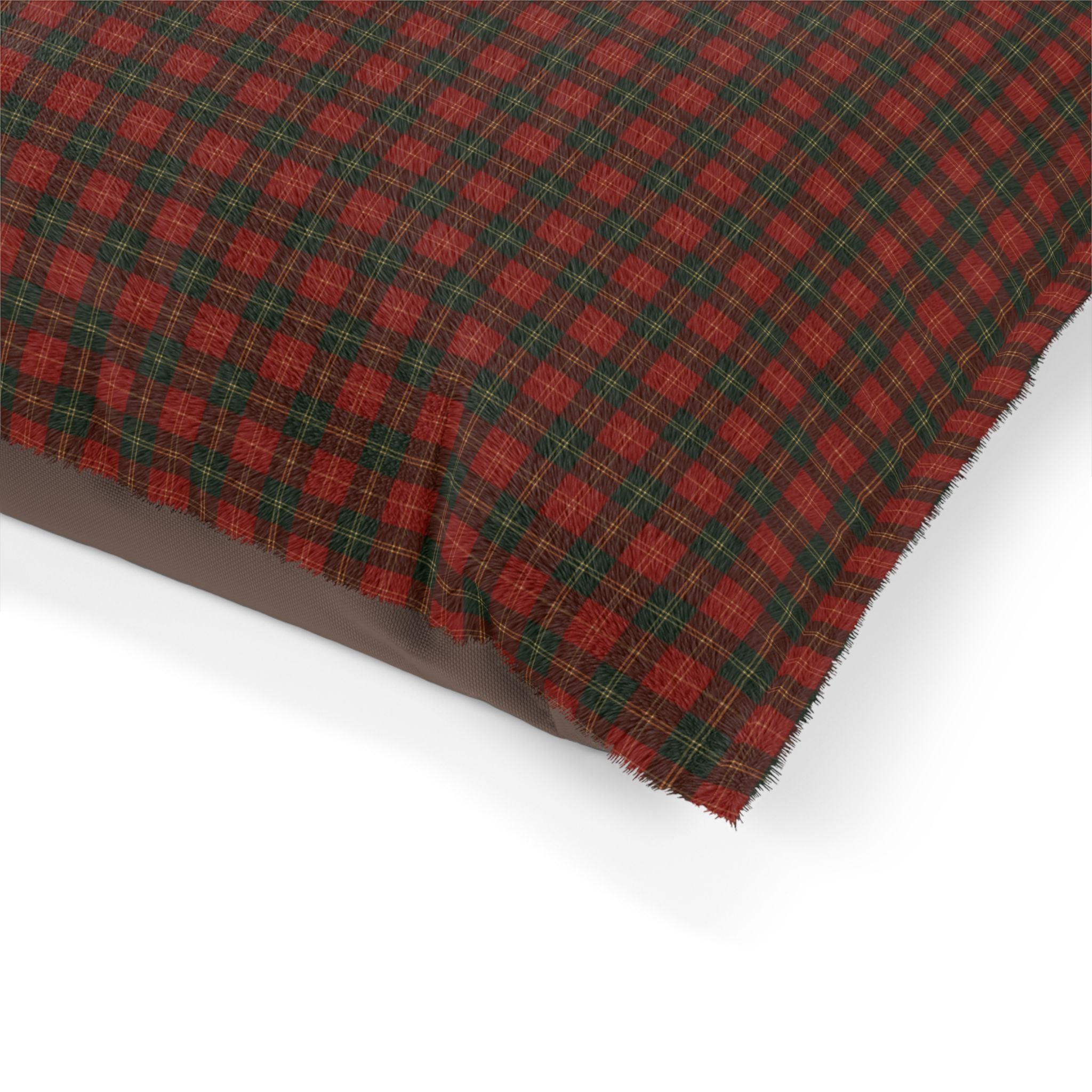 Crimson Cloud Comfort Plaid Pet Bed