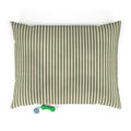 Olive Green Striped Comfort Pet Bed — Cozy Dog & Cat Cushion
