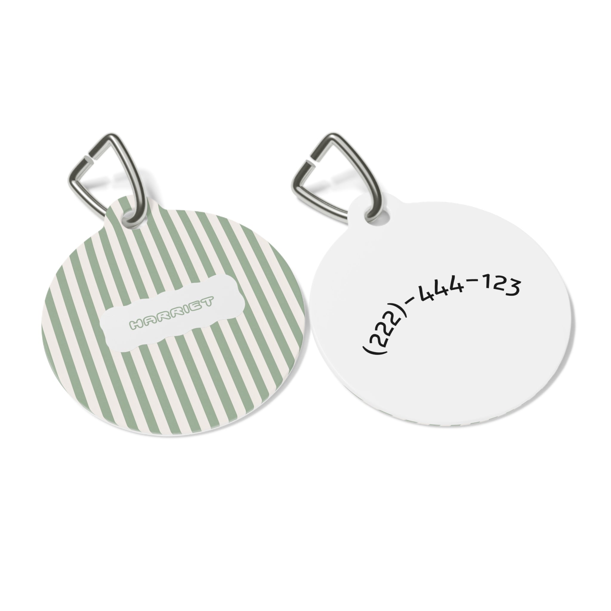 Personalized Green Pet Tag — Custom Name & Phone ID Tag for Dogs & Cats