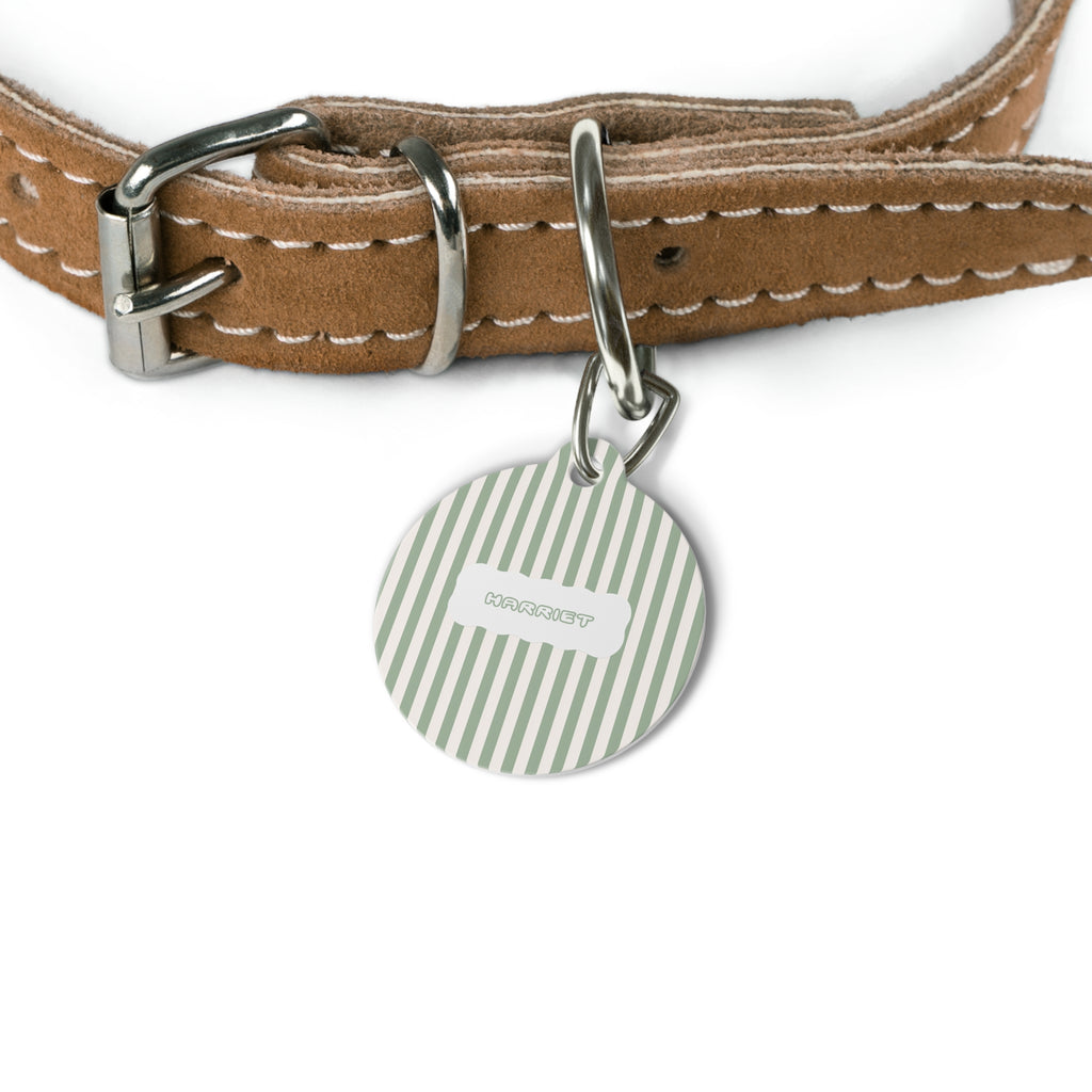 Personalized Green Pet Tag — Custom Name & Phone ID Tag for Dogs & Cats