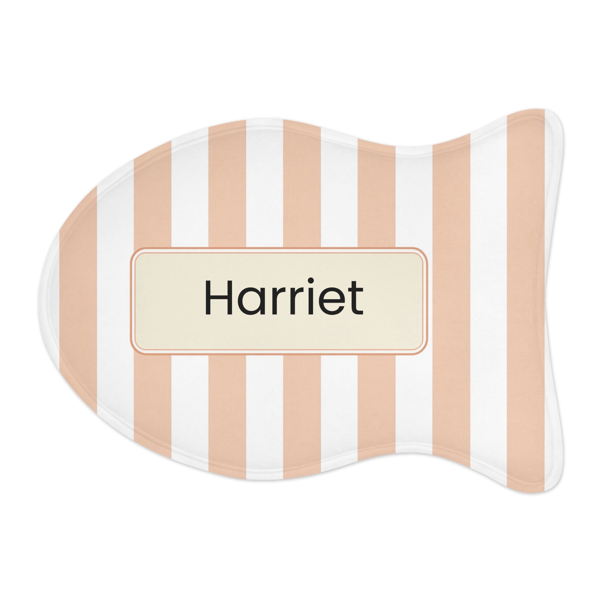 Peachy Personalized Striped Pet Feeding Mat