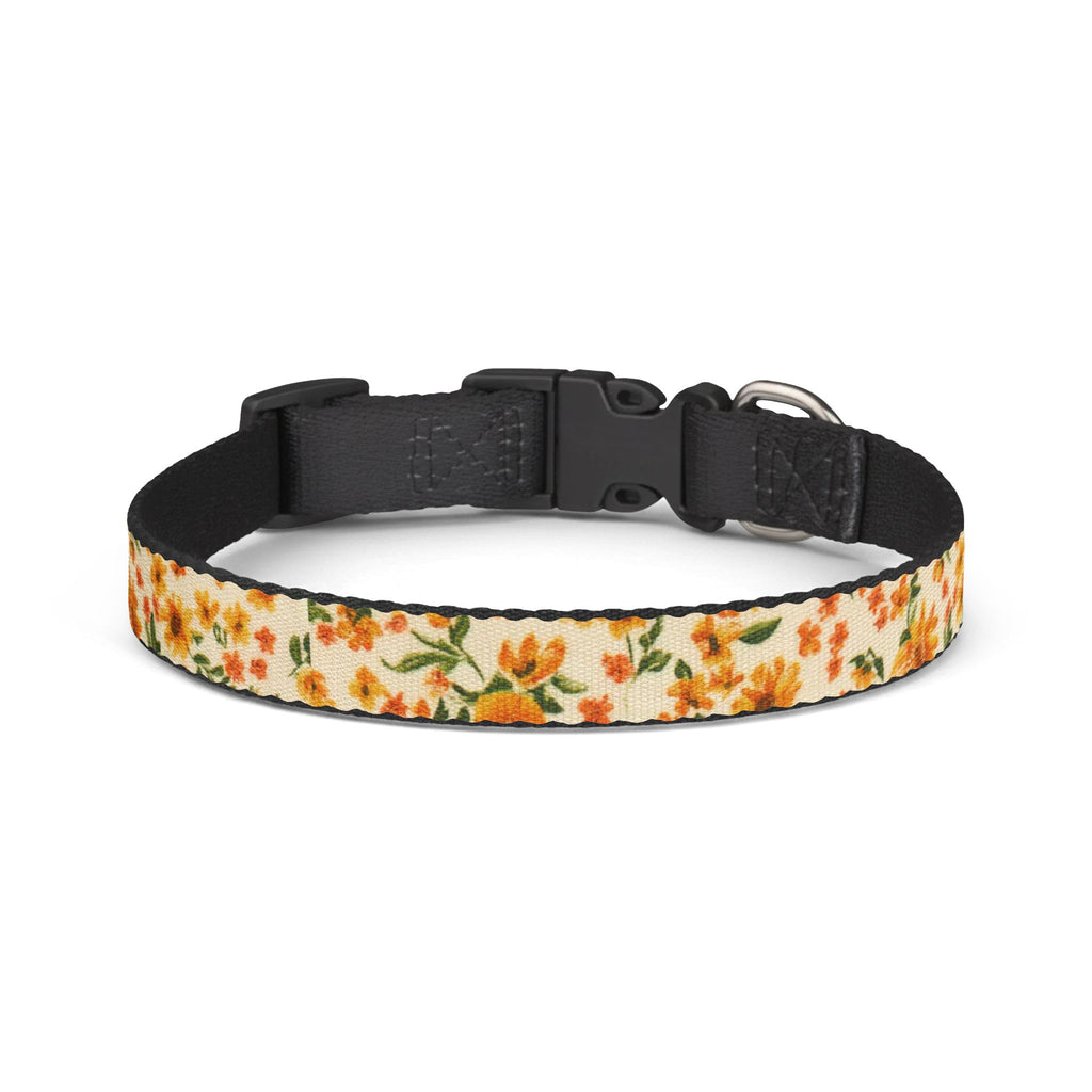 Floral Spring Clip-On Pet Collar — Orange Blossom Pattern