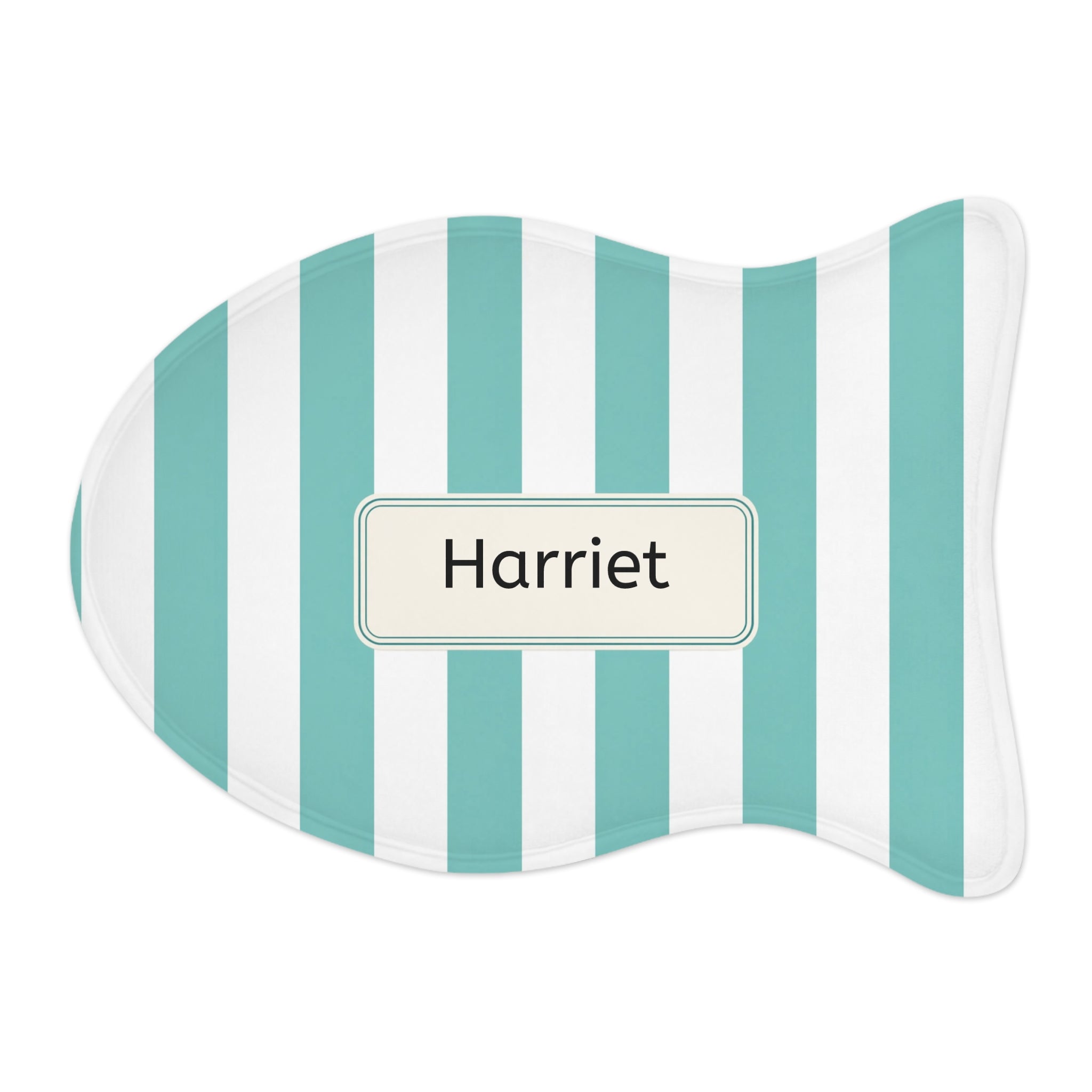 Personalized Teal Pet Food Mat