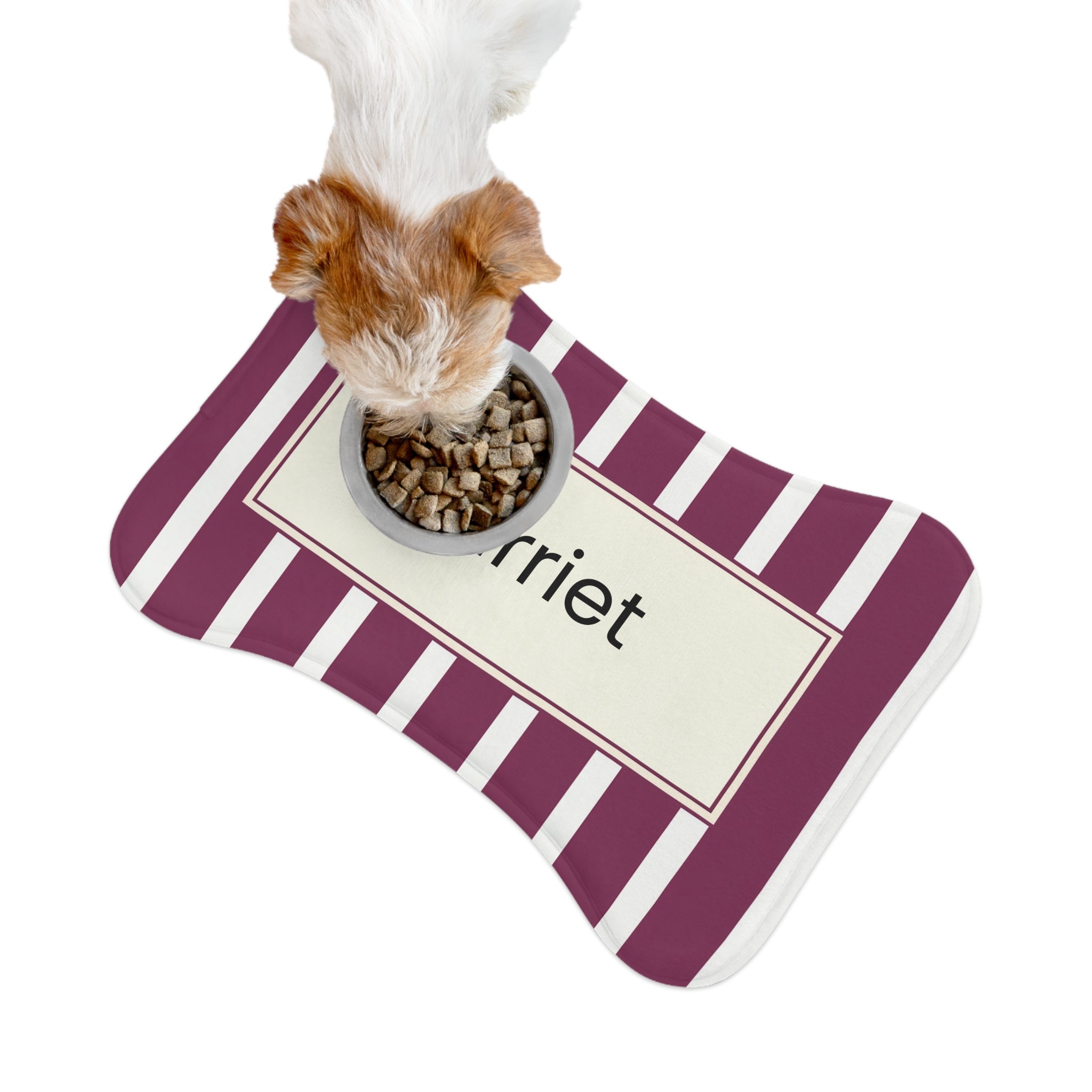 Burgundy Personalized Pet Feeding Mat