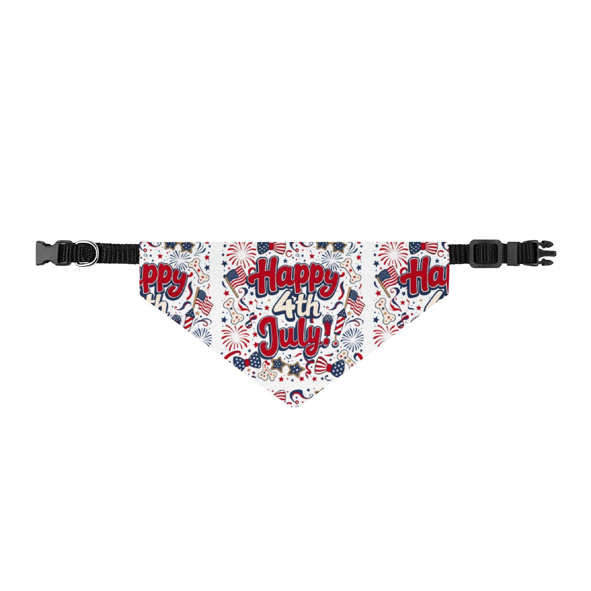 Happy 4th of July" Patriotic Pet Bandana