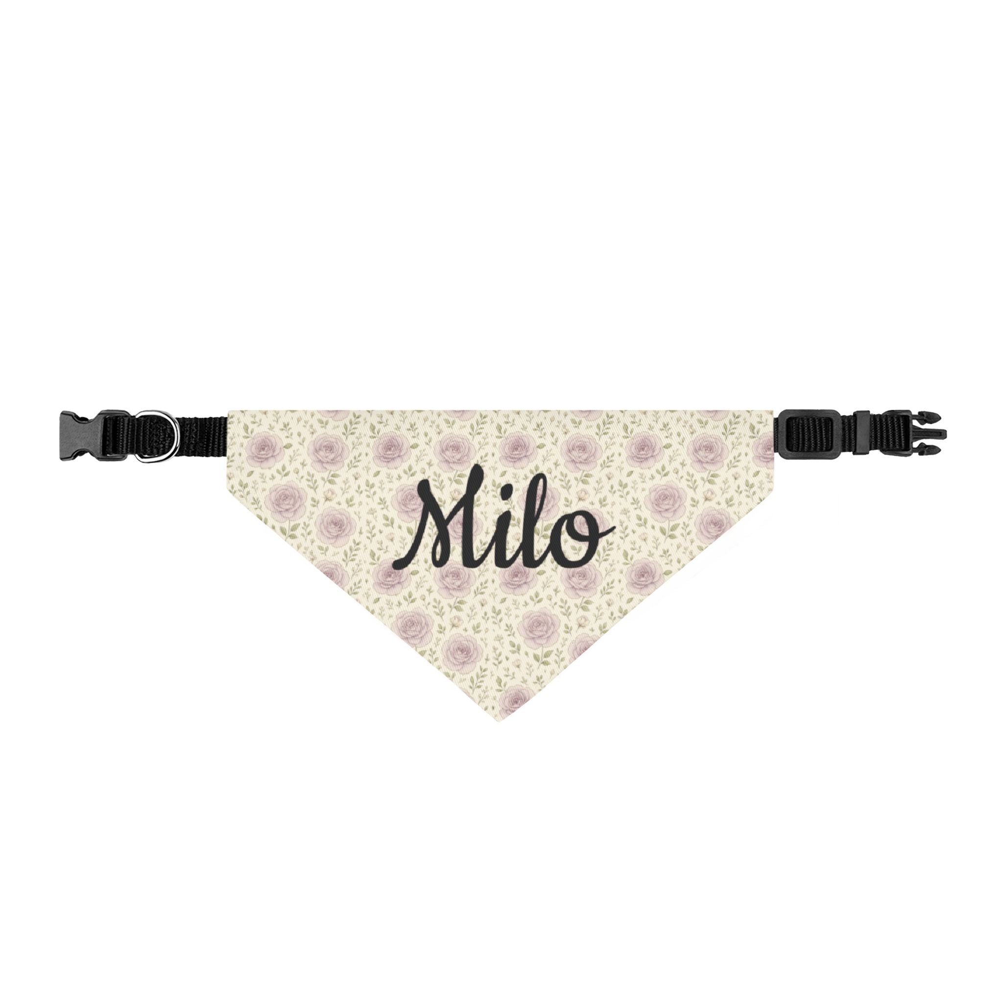 Personalized Rose Floral Clip-On Pet Bandana