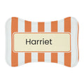 Orange Personalized Striped Pet Feeding Mat
