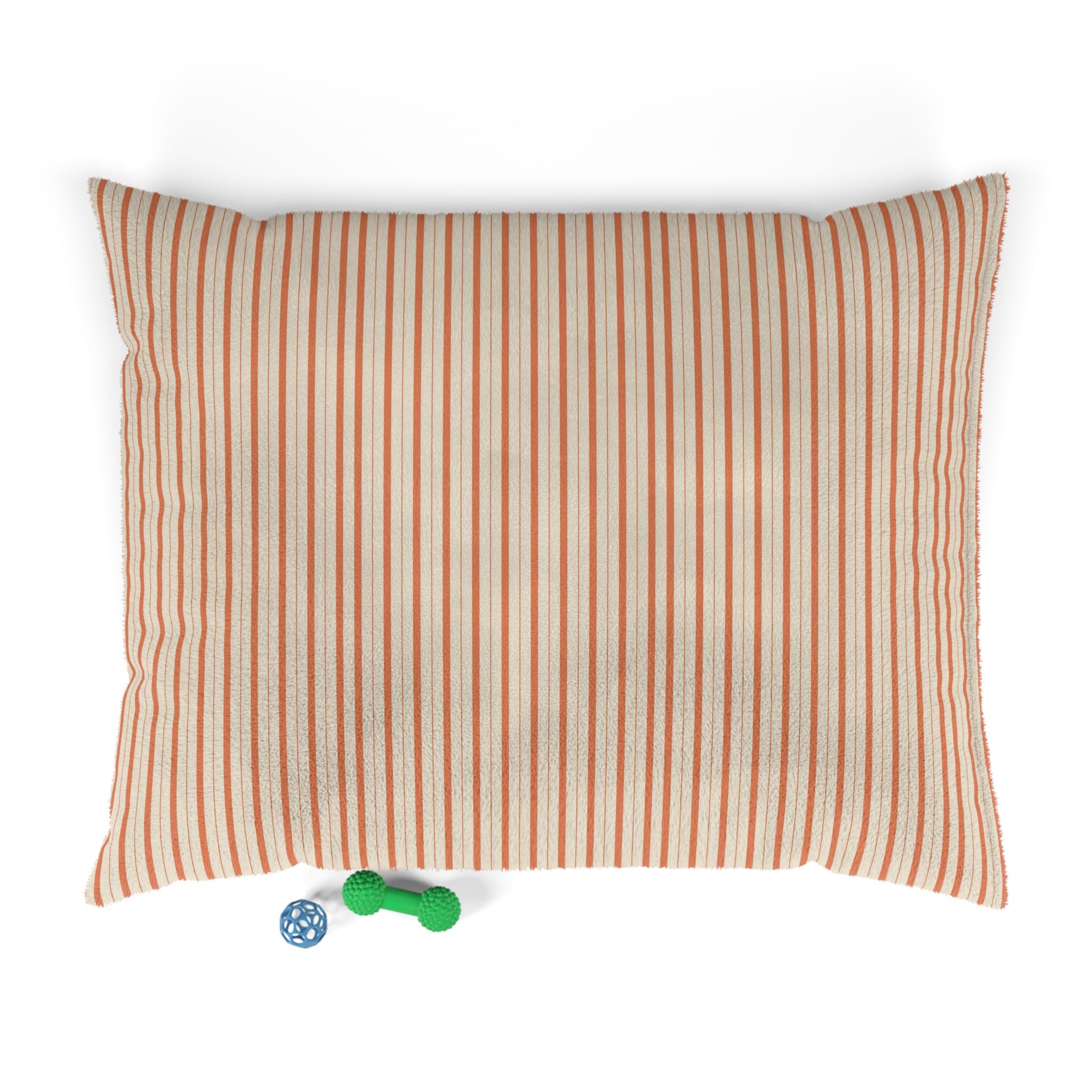 Striped Sunset Orange Plush Pet Bed