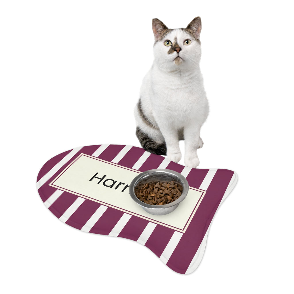 Burgundy Personalized Pet Feeding Mat