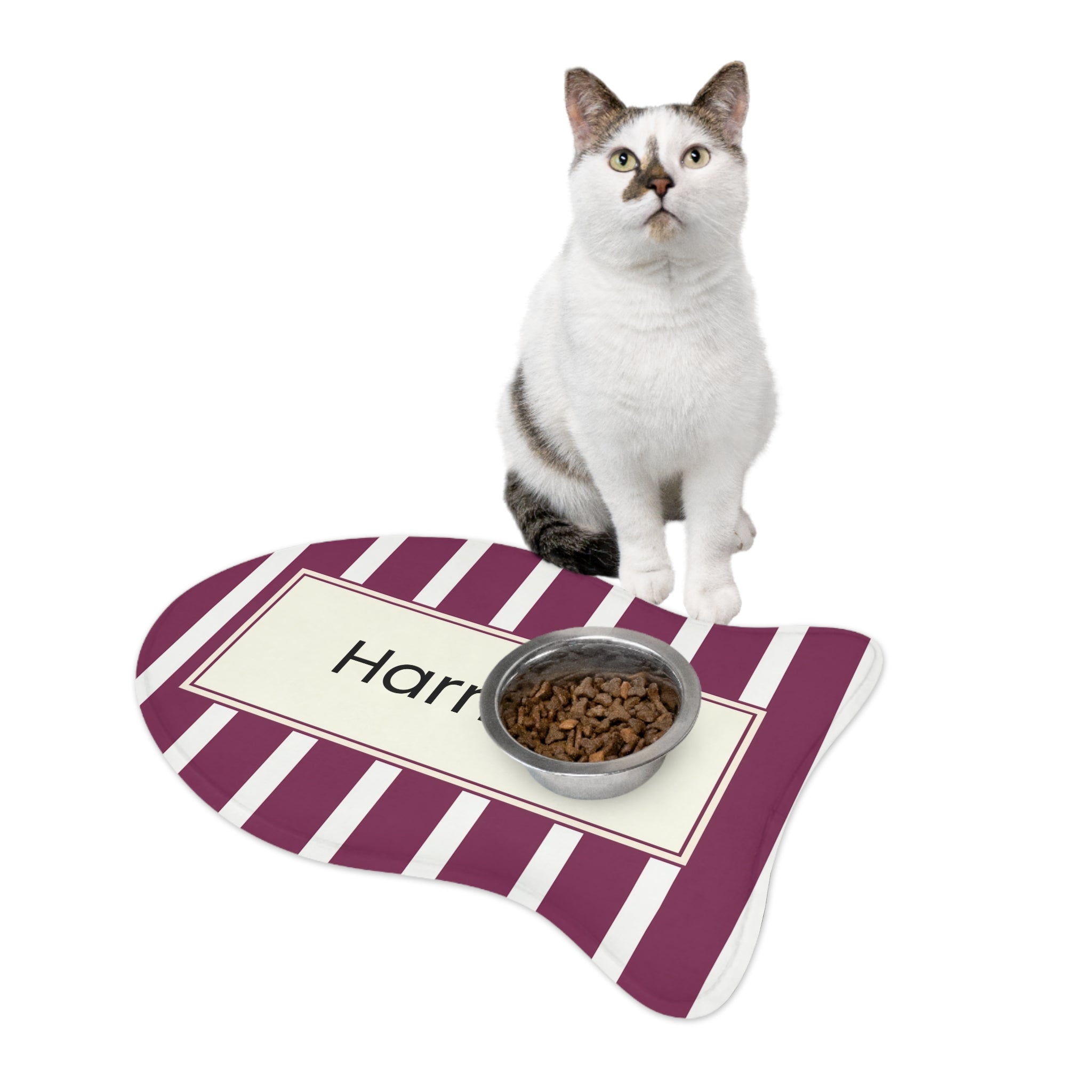 Burgundy Personalized Pet Feeding Mat