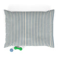 Blue Striped Plush Pet Bed — Cozy Dog & Cat Cushion