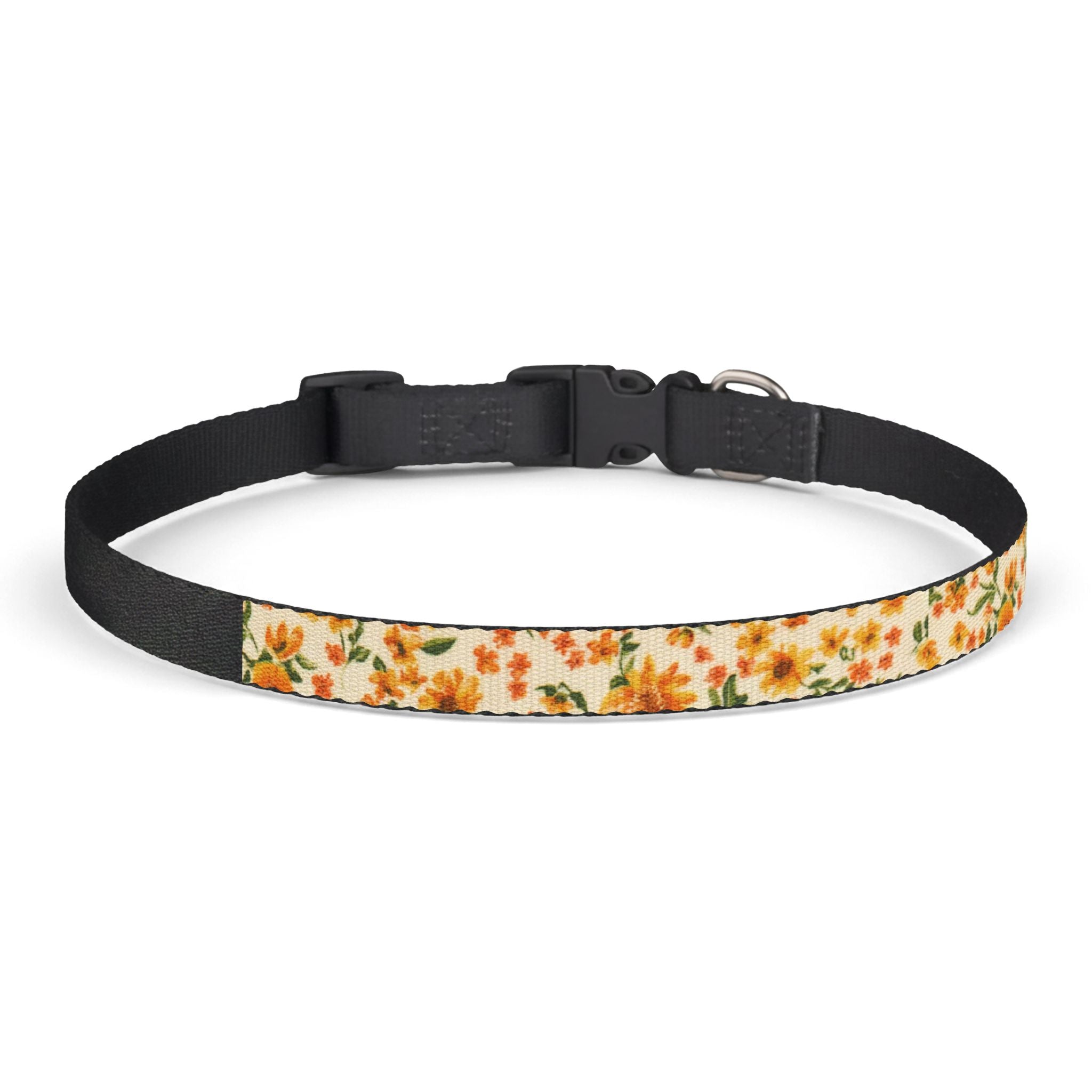 Floral Spring Clip-On Pet Collar — Orange Blossom Pattern