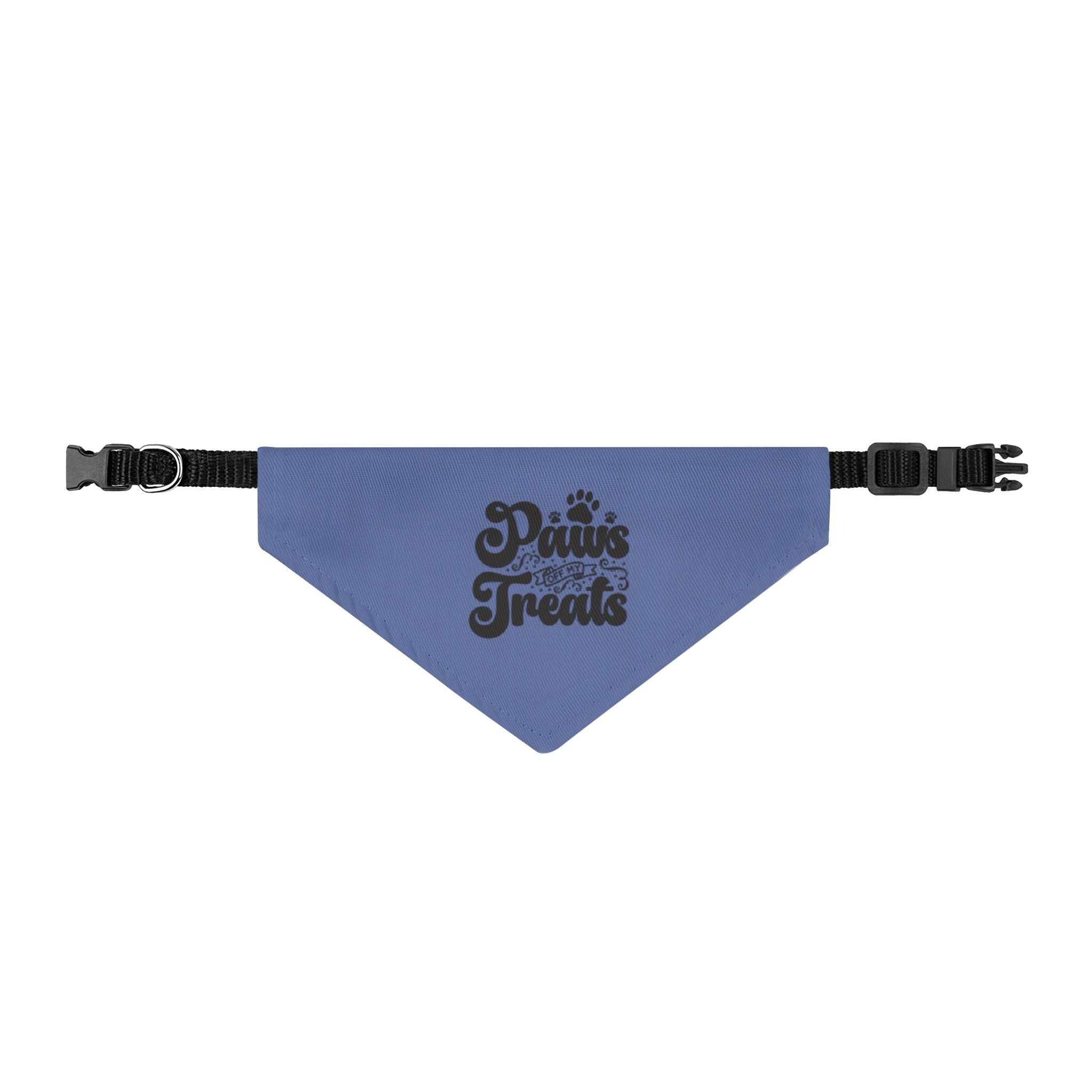 "Paws and Treats" Blue Clip-On Pet Bandana