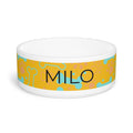 Yellow Ceramic Dog/Cat Food and Water Bowl