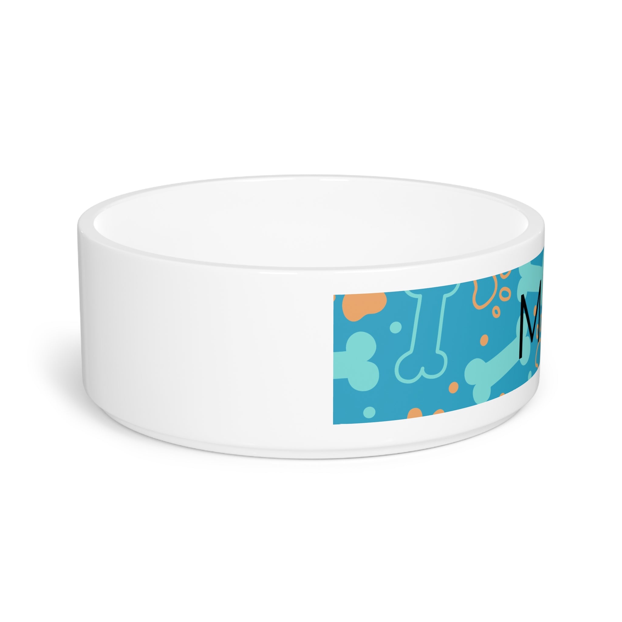 Blue Ceramic Dog/Cat Food and Water Bowl - Custom Name / Personalized