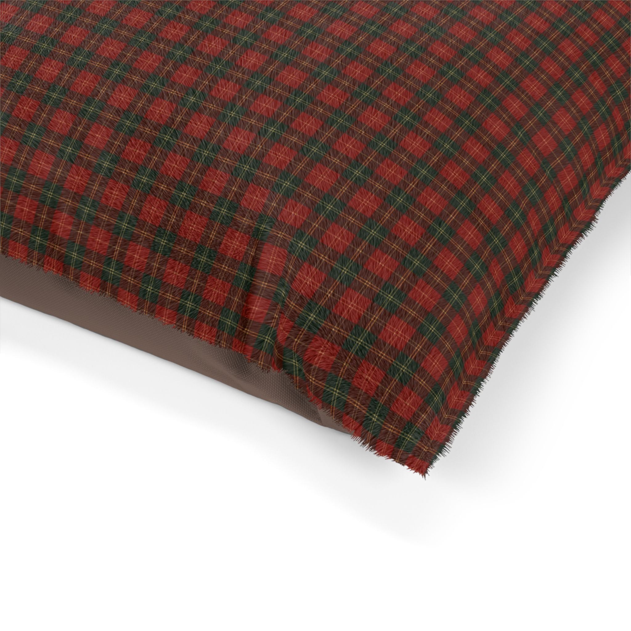 Crimson Cloud Comfort Plaid Pet Bed