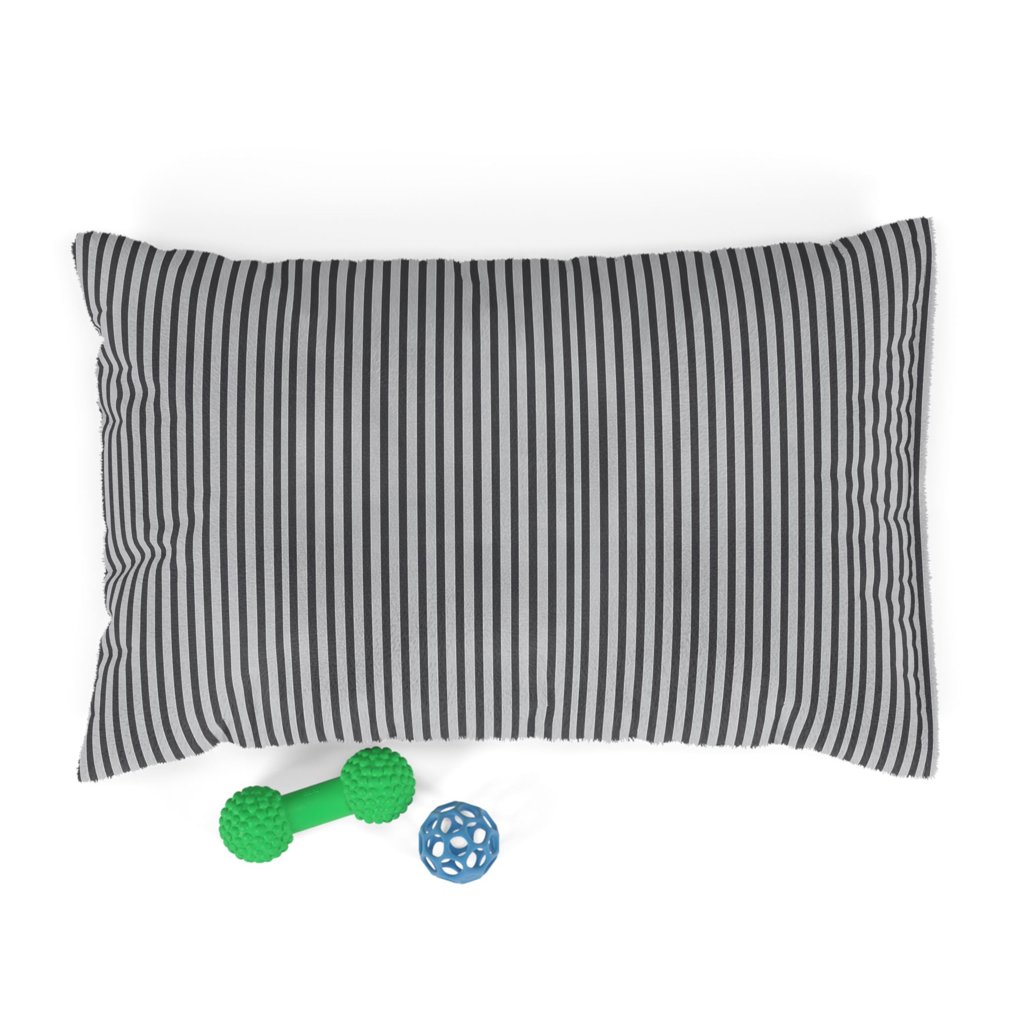 Charcoal Striped Plush Pet Bed