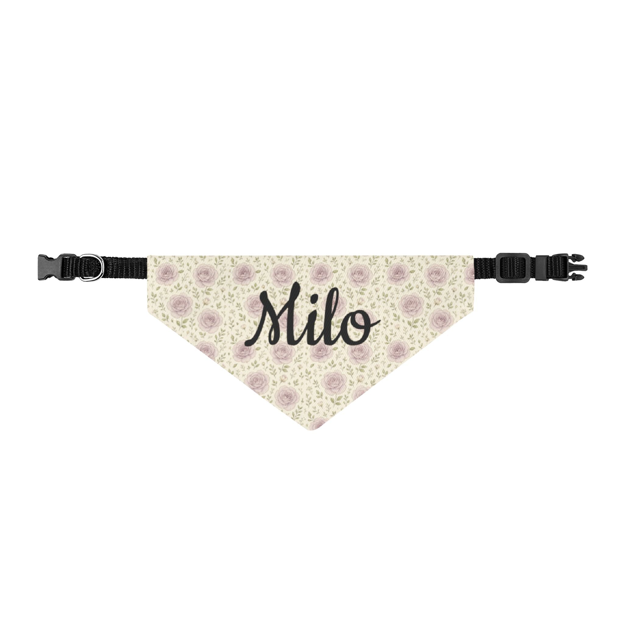 Personalized Rose Floral Clip-On Pet Bandana