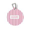 Personalized Pink Striped Pet Tag — Custom Name & Phone ID