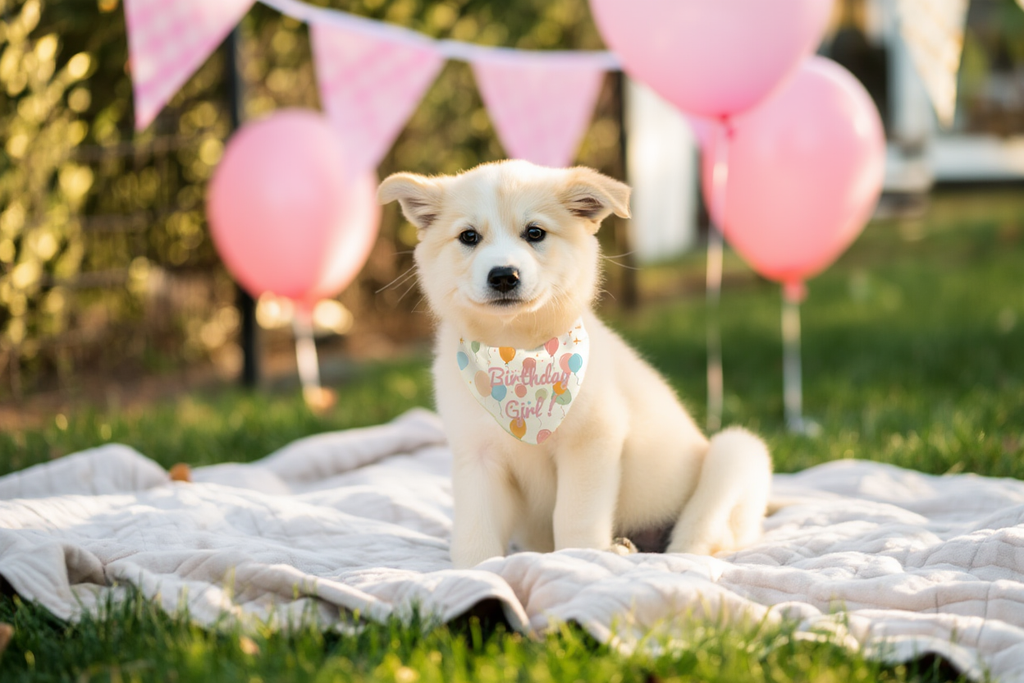 Birthday Girl Clip-On Pet Bandana  Accessory